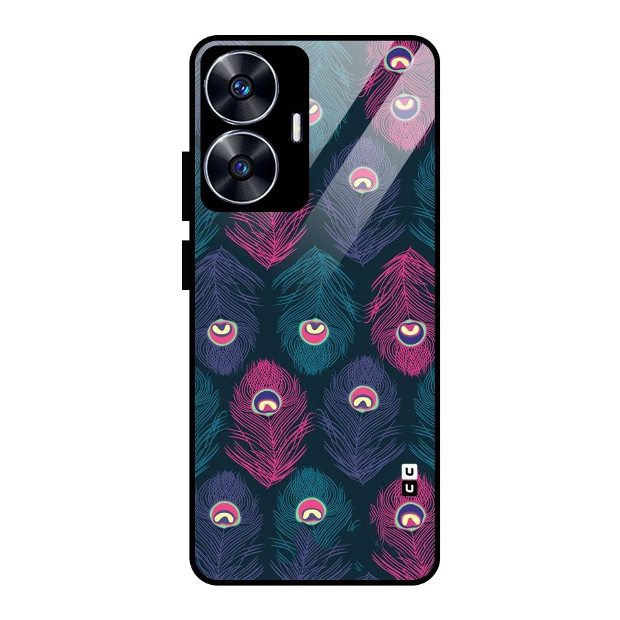 Feathers Patterns Glass Back Case for Realme Narzo N55