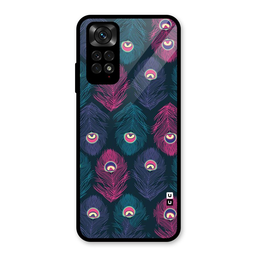 Feathers Patterns Glass Back Case for Redmi Note 11S