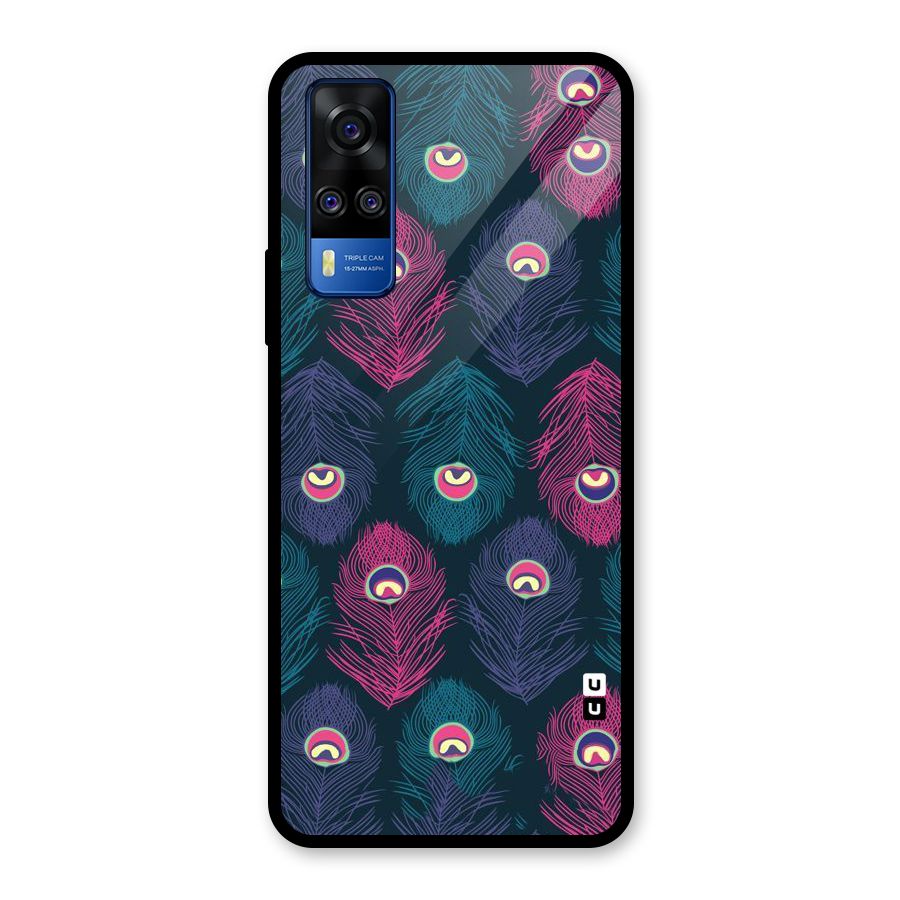 Feathers Patterns Glass Back Case for Vivo Y31
