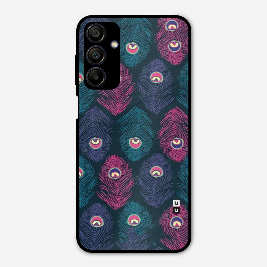 Feathers Patterns Metal Back Case for Galaxy A15 5G