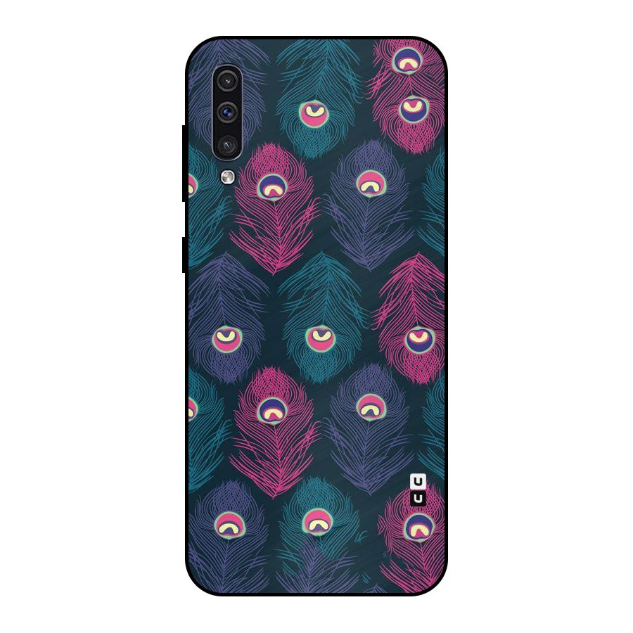 Feathers Patterns Metal Back Case for Galaxy A30s
