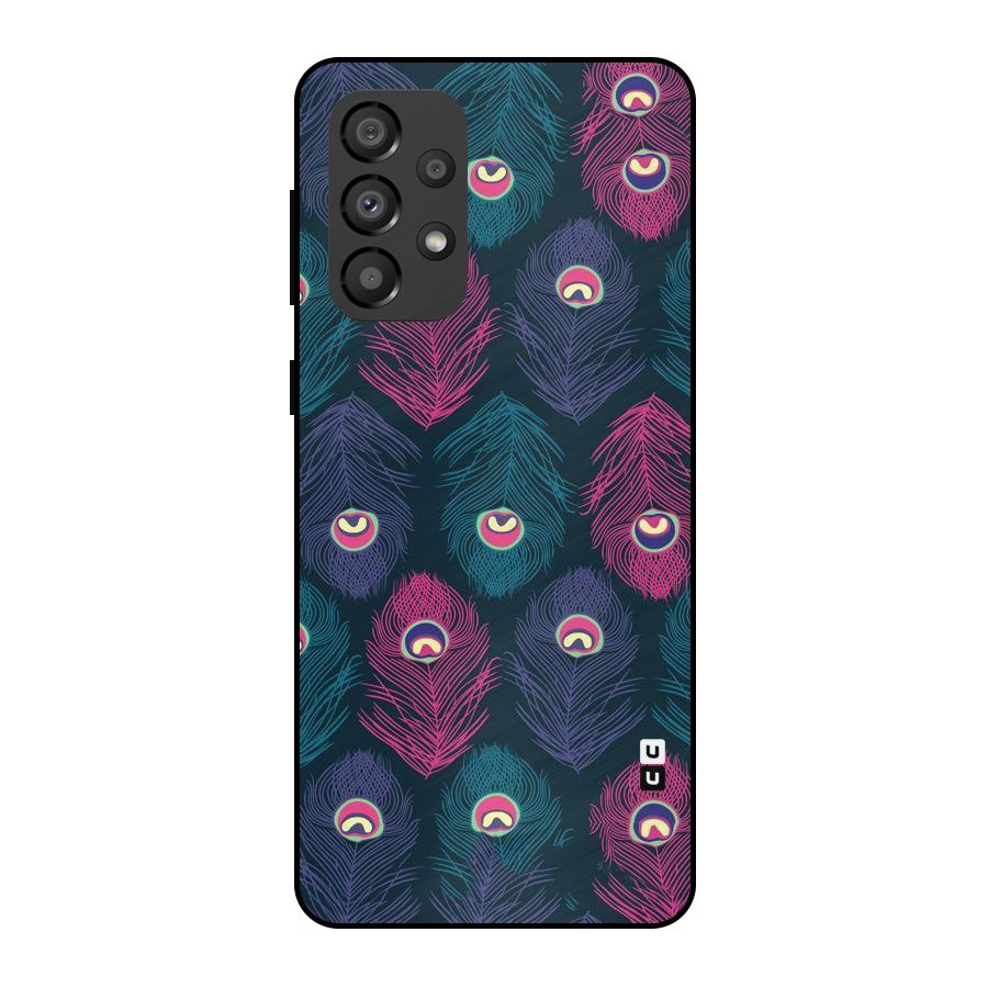 Feathers Patterns Metal Back Case for Galaxy A33 5G