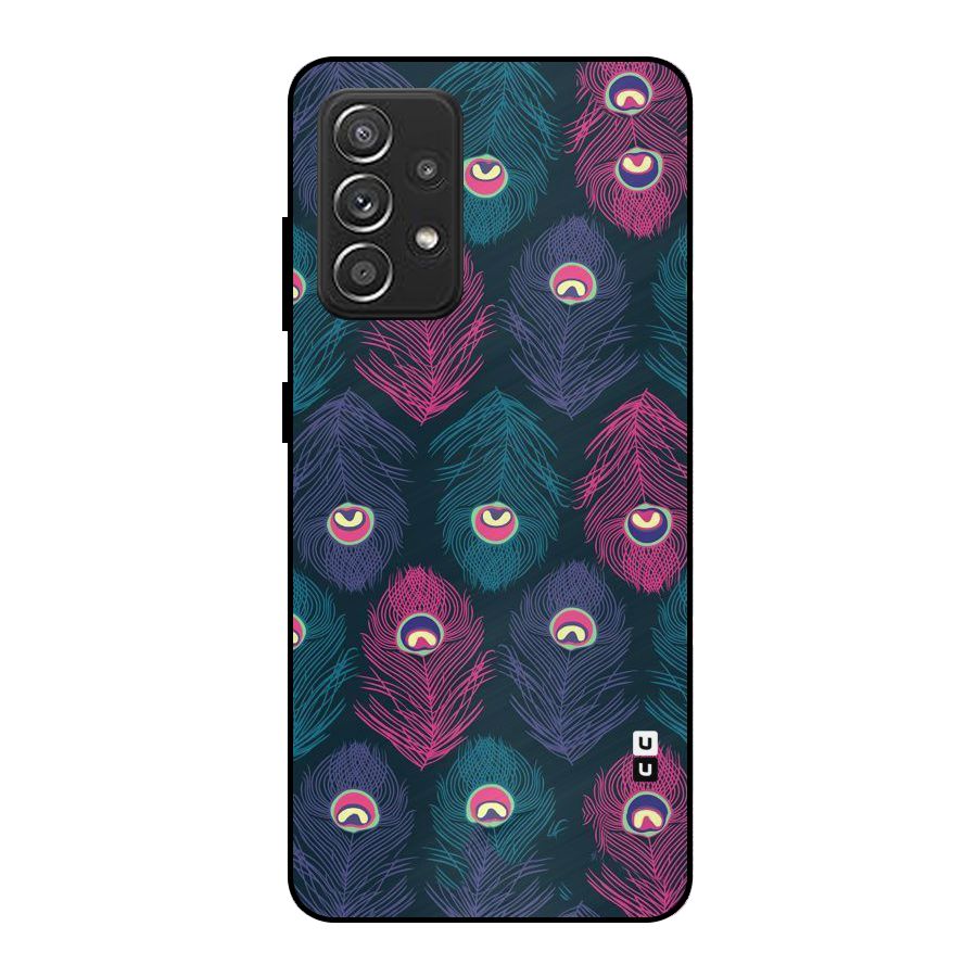 Feathers Patterns Metal Back Case for Galaxy A52s 5G