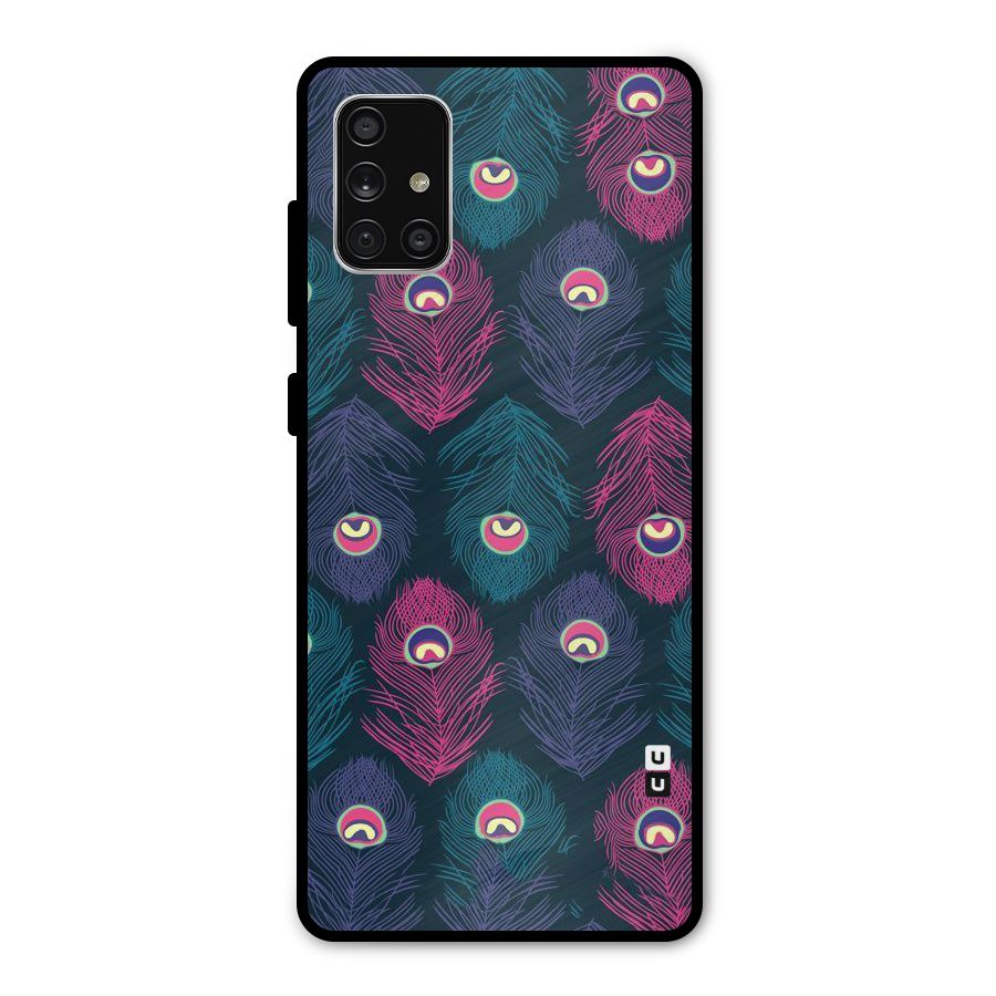 Feathers Patterns Metal Back Case for Galaxy A71