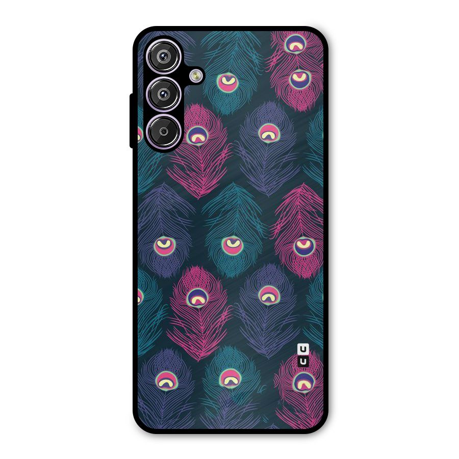 Feathers Patterns Metal Back Case for Galaxy F15