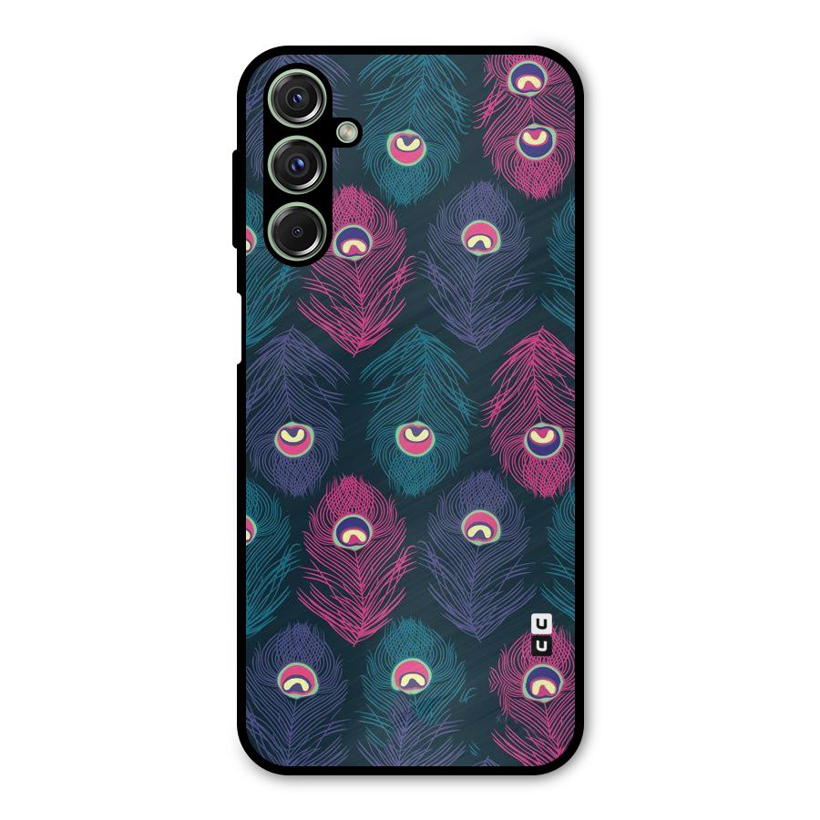 Feathers Patterns Metal Back Case for Galaxy F34
