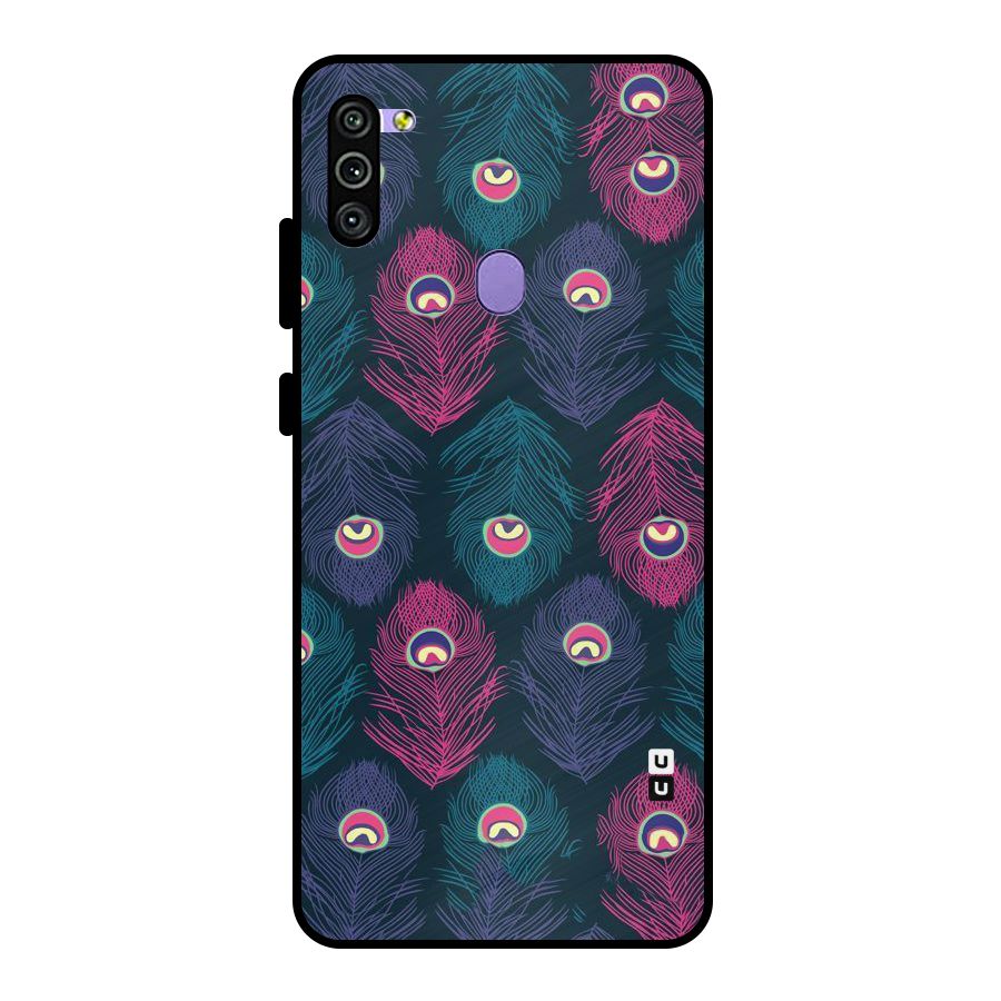 Feathers Patterns Metal Back Case for Galaxy M11