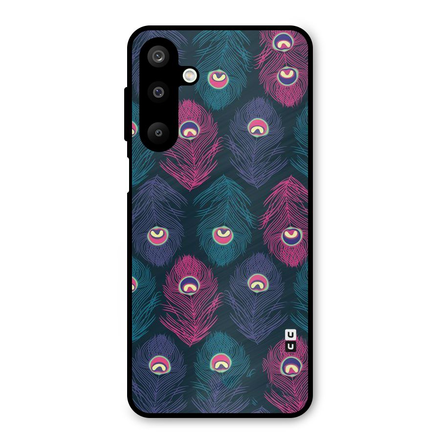 Feathers Patterns Metal Back Case for Galaxy M16