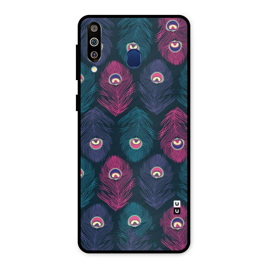 Feathers Patterns Metal Back Case for Galaxy M30