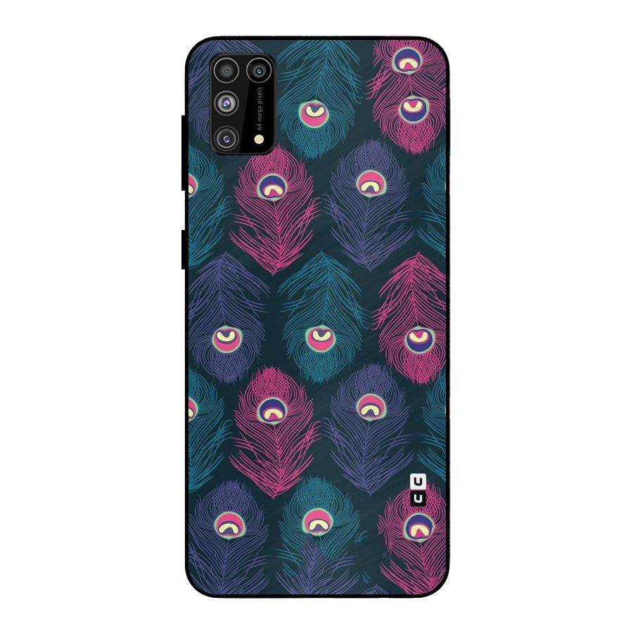 Feathers Patterns Metal Back Case for Galaxy M31