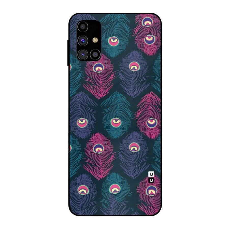 Feathers Patterns Metal Back Case for Galaxy M31s