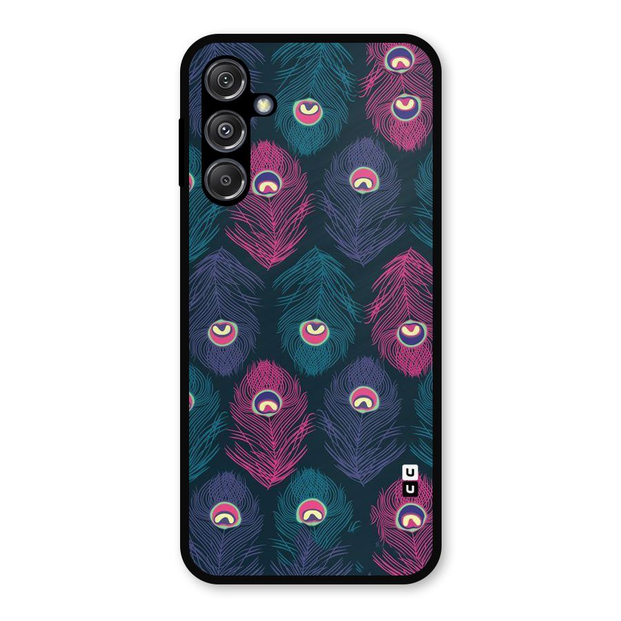 Feathers Patterns Metal Back Case for Galaxy M34 5G