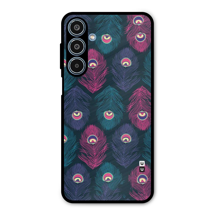Feathers Patterns Metal Back Case for Galaxy M35