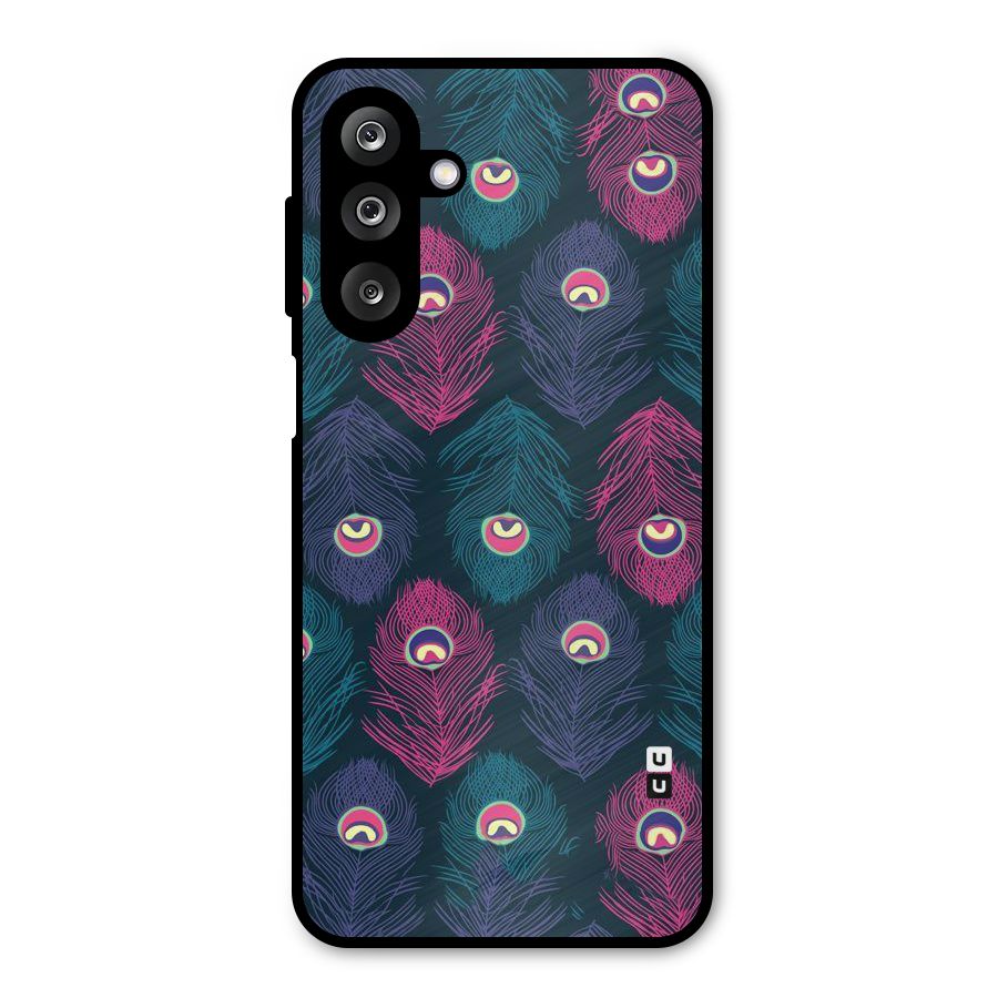 Feathers Patterns Metal Back Case for Galaxy M36