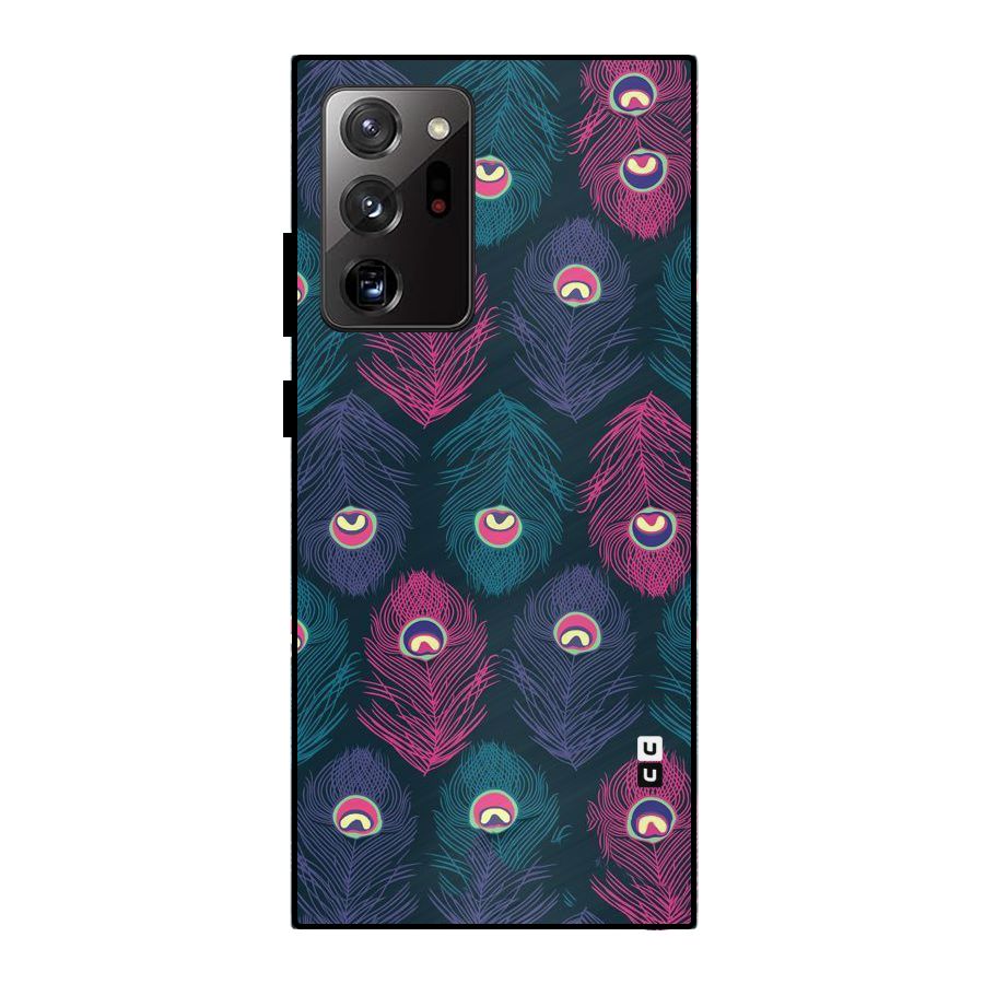 Feathers Patterns Metal Back Case for Galaxy Note 20 Ultra