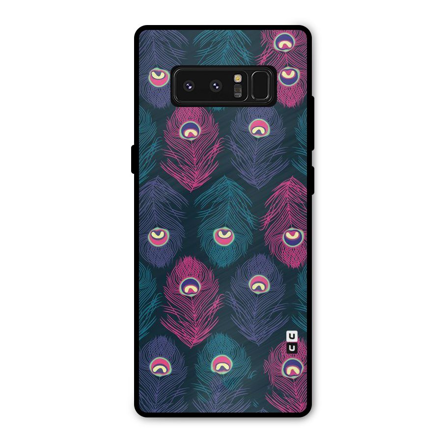 Feathers Patterns Metal Back Case for Galaxy Note 8