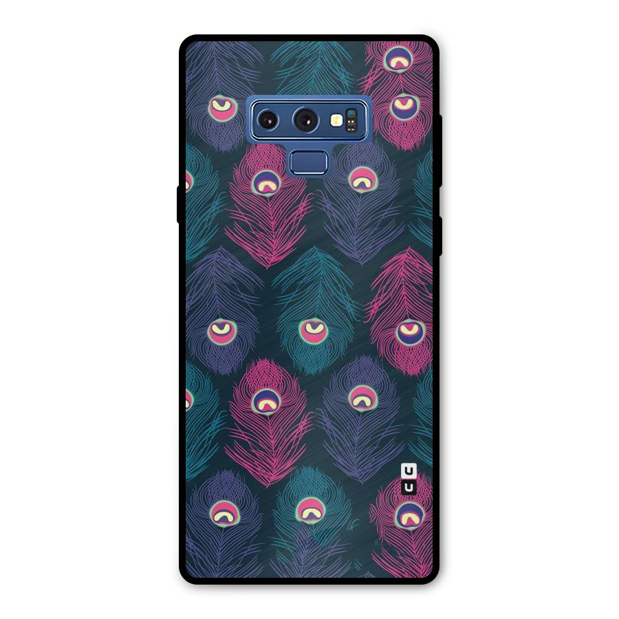 Feathers Patterns Metal Back Case for Galaxy Note 9