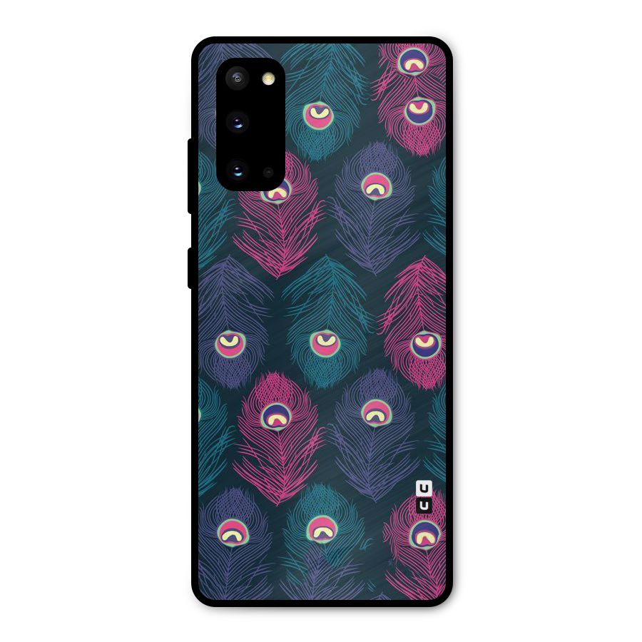 Feathers Patterns Metal Back Case for Galaxy S20