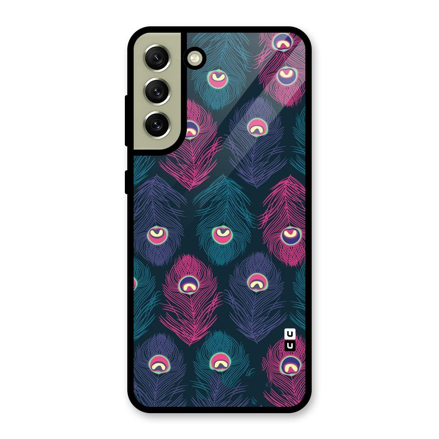 Feathers Patterns Metal Back Case for Galaxy S21 FE 5G (2023)