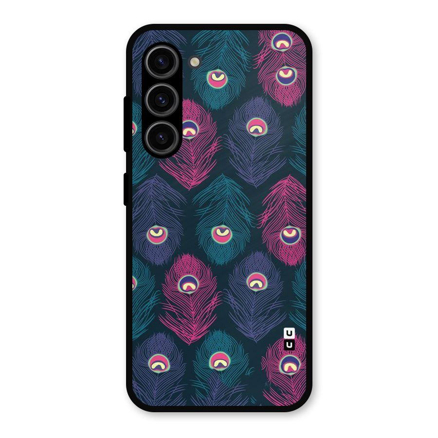 Feathers Patterns Metal Back Case for Galaxy S23