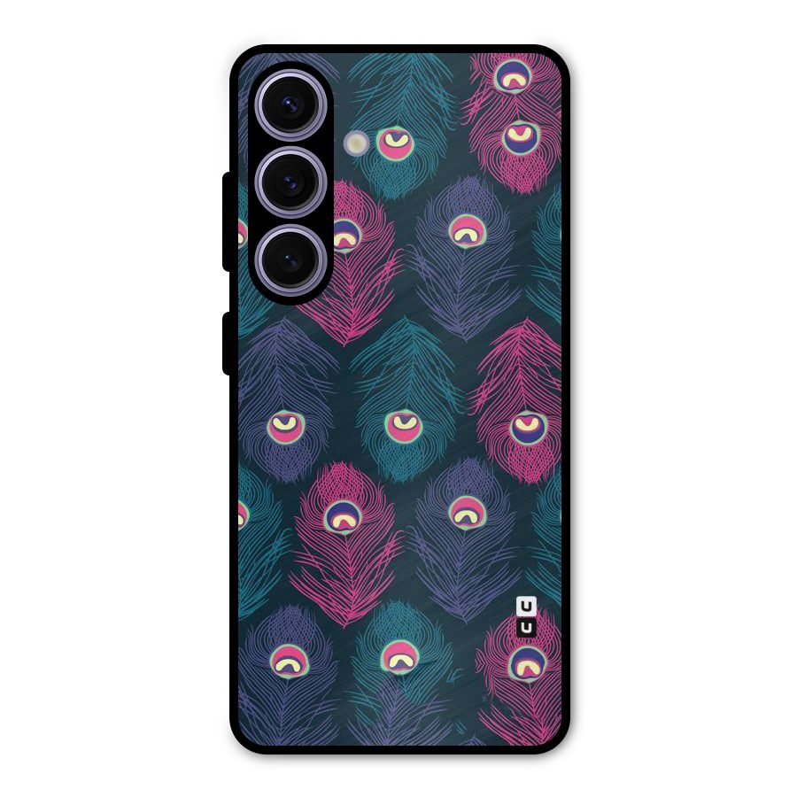 Feathers Patterns Metal Back Case for Galaxy S24