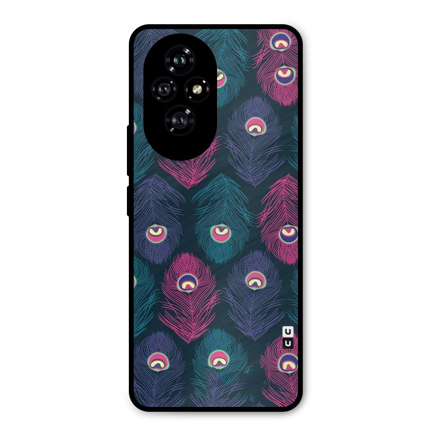Feathers Patterns Metal Back Case for Honor 200