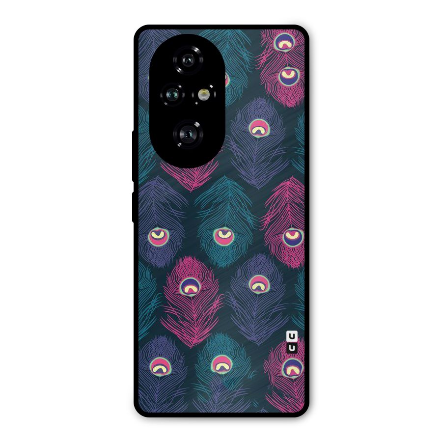 Feathers Patterns Metal Back Case for Honor 200 Pro