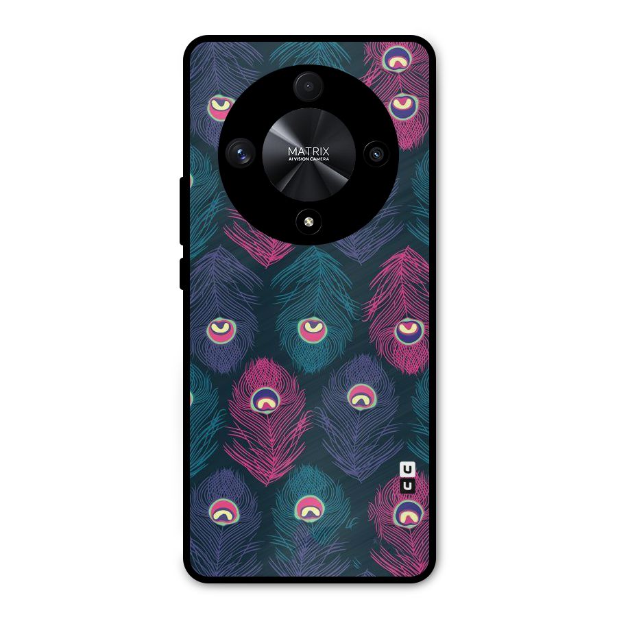 Feathers Patterns Metal Back Case for Honor X9b