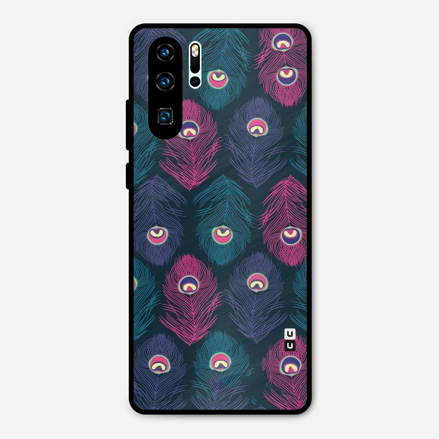 Feathers Patterns Metal Back Case for Huawei P30 Pro