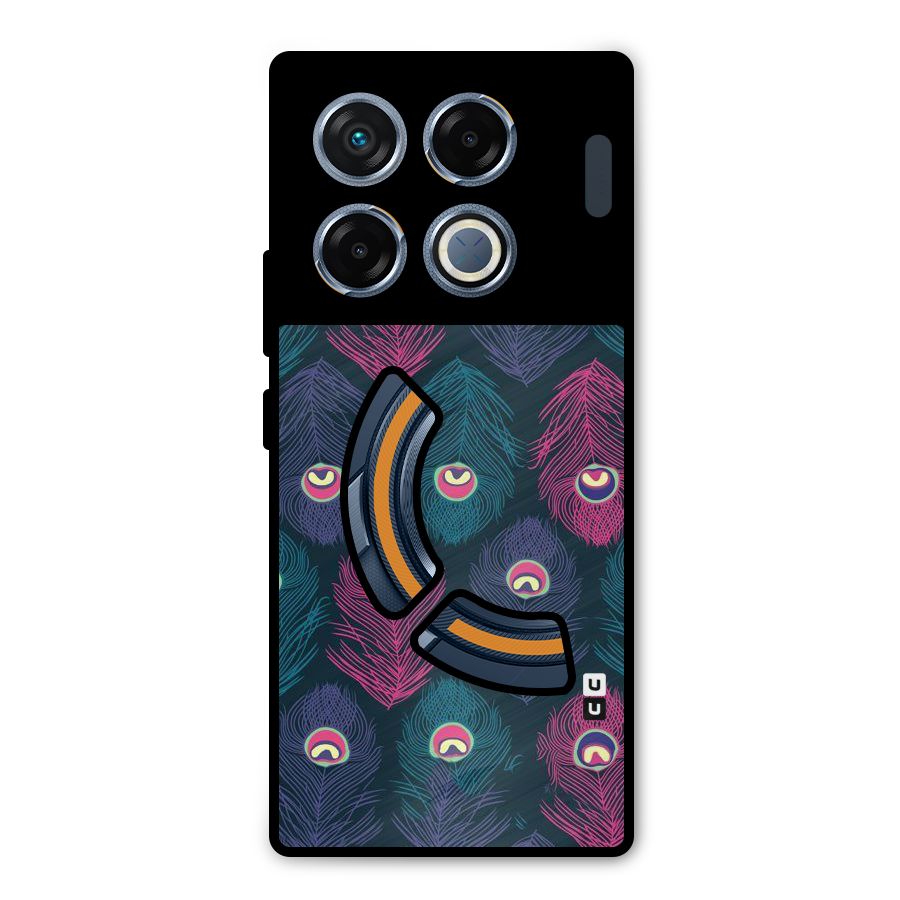 Feathers Patterns Metal Back Case for Infinix GT 20 Pro