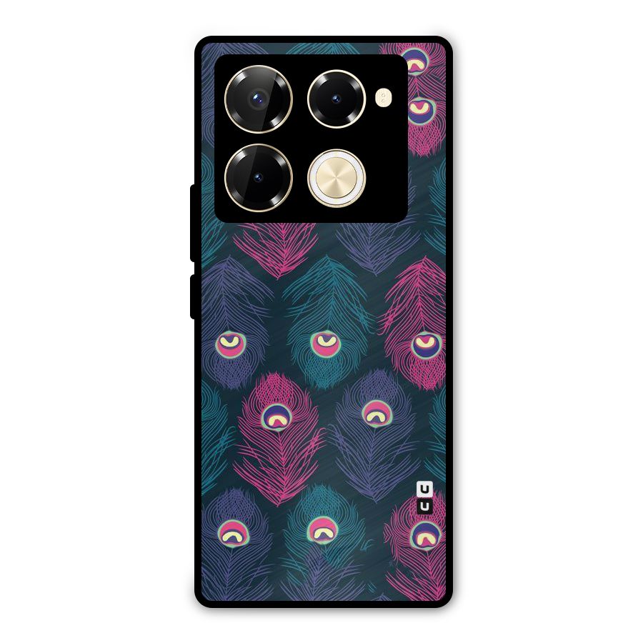 Feathers Patterns Metal Back Case for Infinix Note 40 Pro Plus