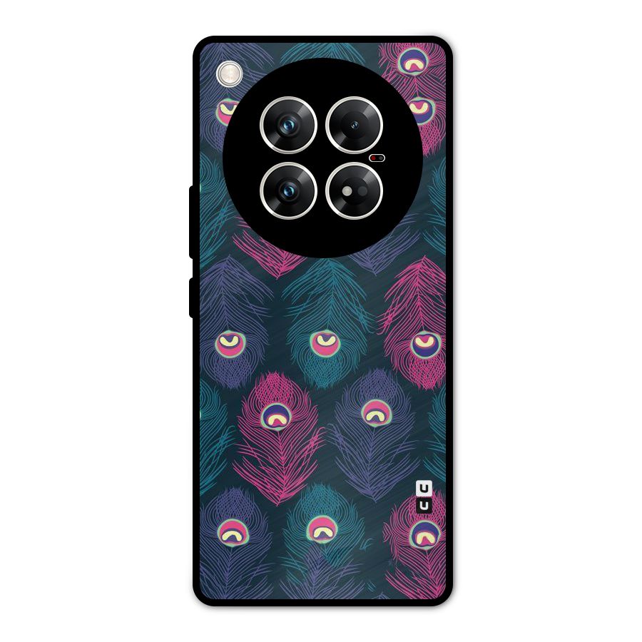 Feathers Patterns Metal Back Case for Infinix Zero 40 5G