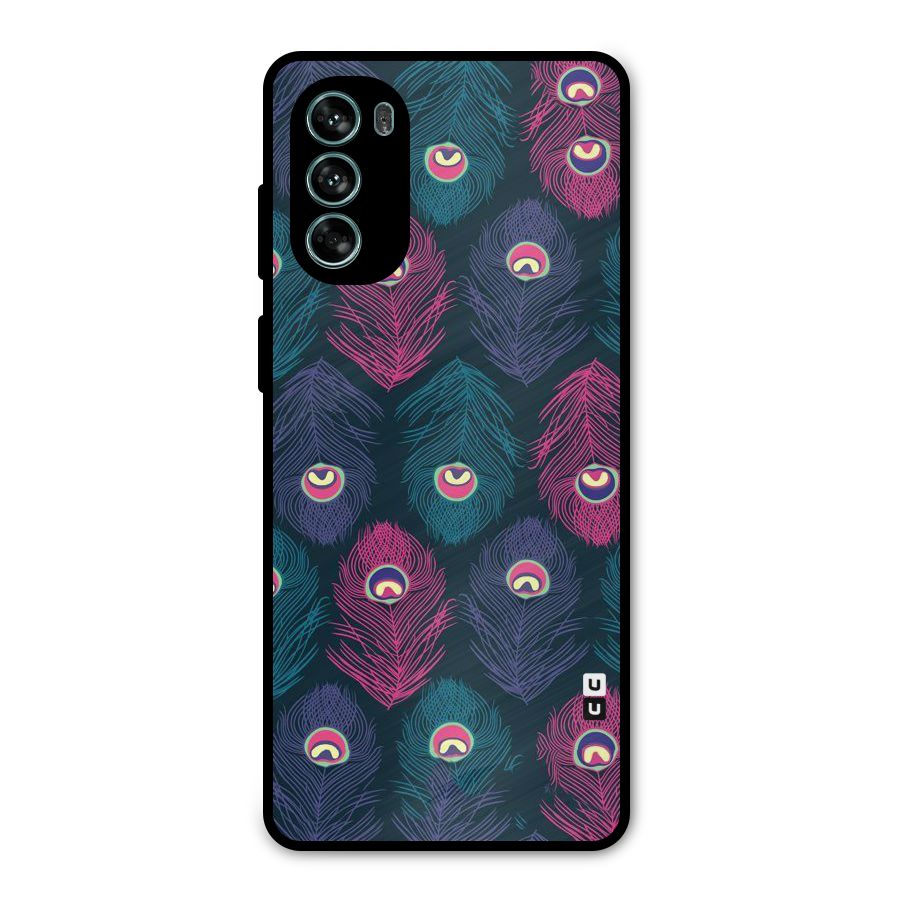 Feathers Patterns Metal Back Case for Moto G62