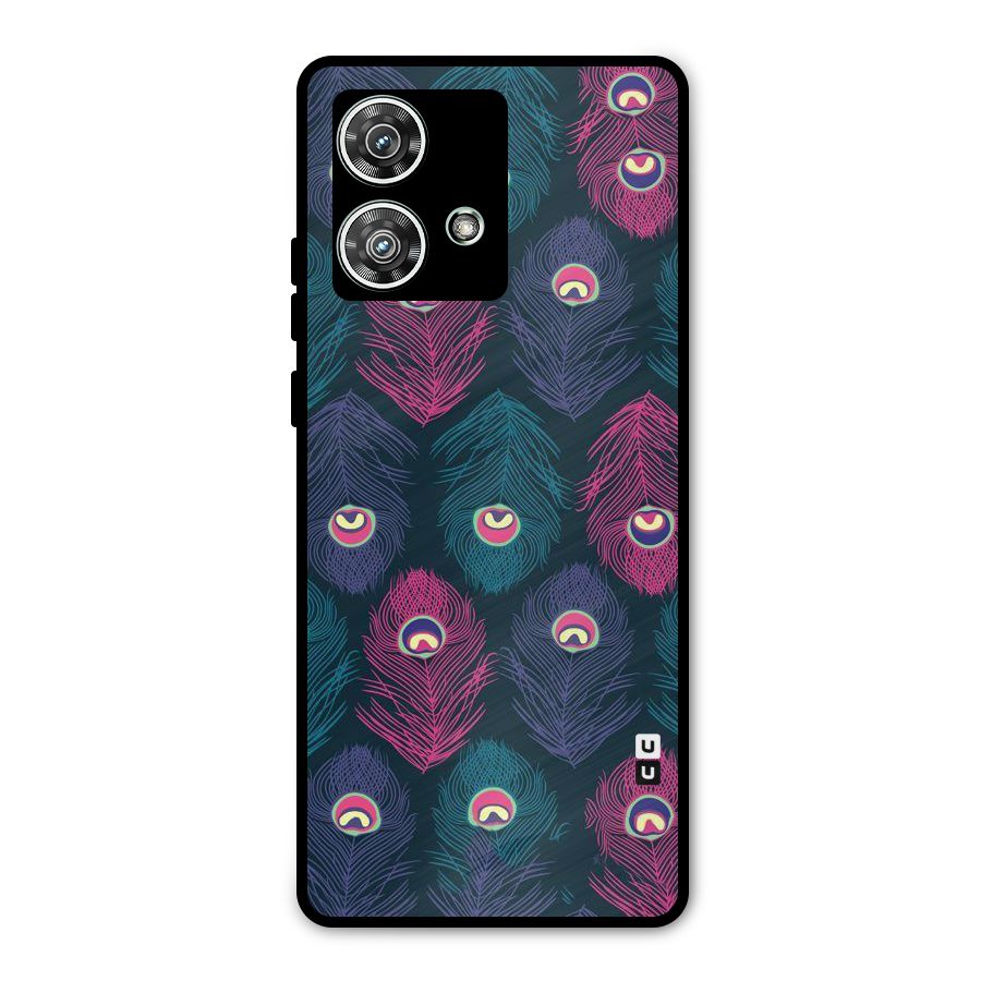 Feathers Patterns Metal Back Case for Motorola Edge 40 Neo