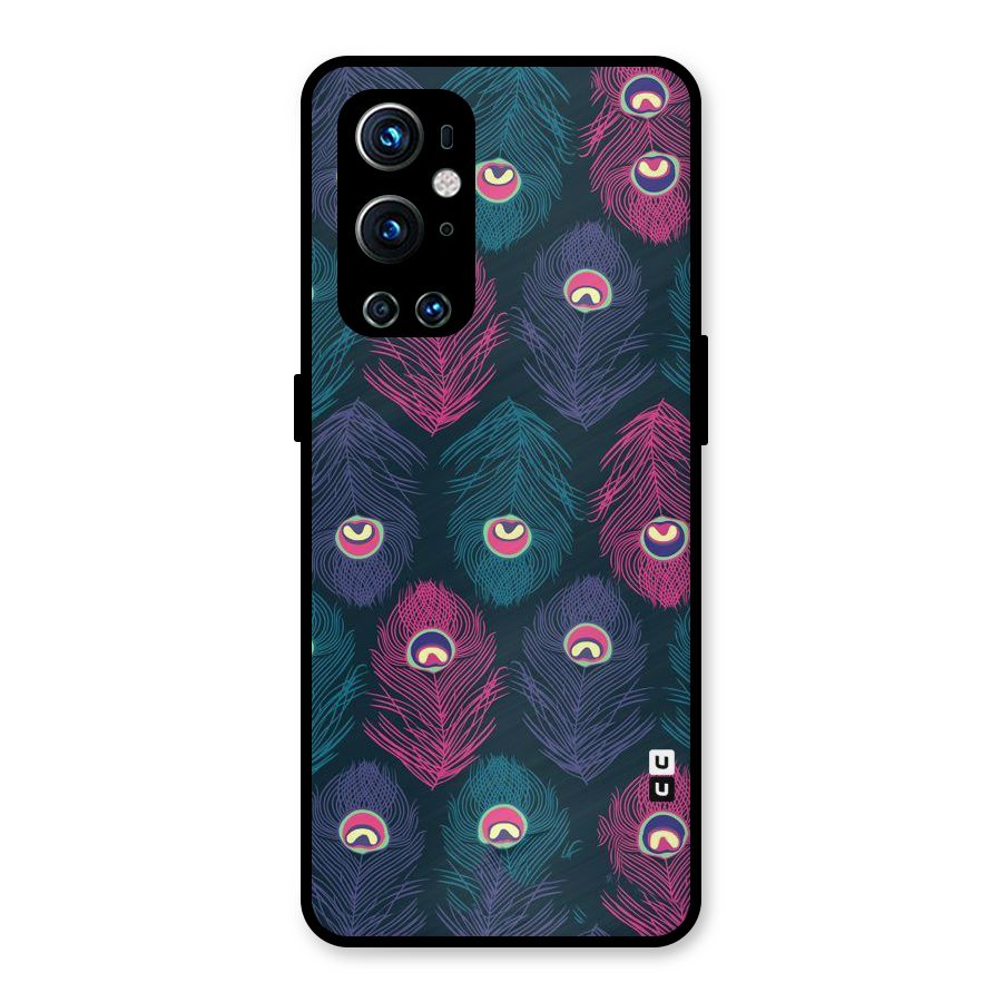 Feathers Patterns Metal Back Case for OnePlus 9 Pro