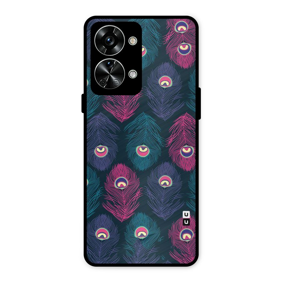 Feathers Patterns Metal Back Case for OnePlus Nord 2T