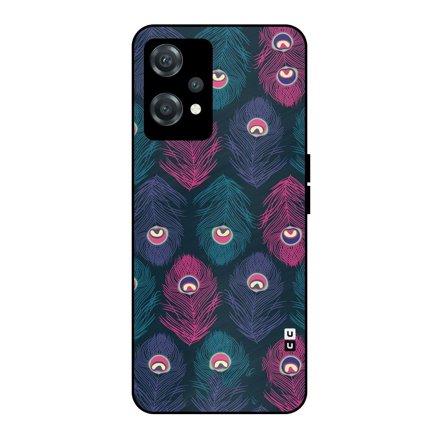 Feathers Patterns Metal Back Case for OnePlus Nord CE 2 Lite 5G