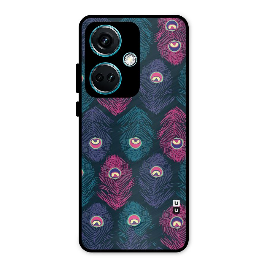 Feathers Patterns Metal Back Case for OnePlus Nord CE 3 5G