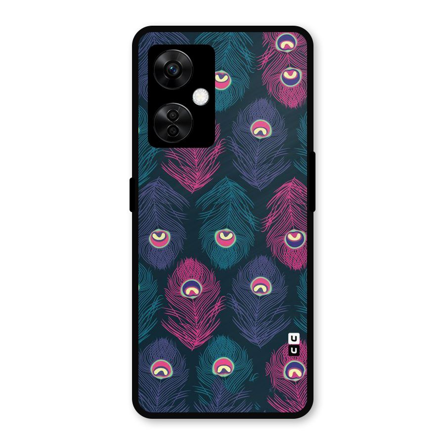 Feathers Patterns Metal Back Case for OnePlus Nord CE 3 Lite