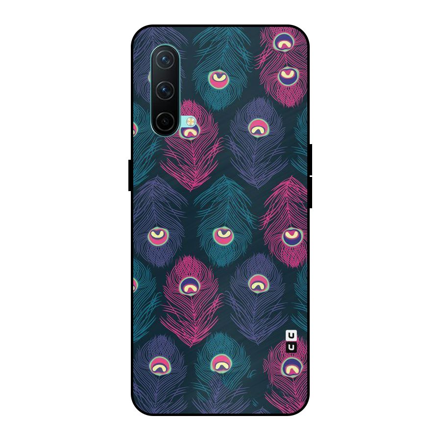 Feathers Patterns Metal Back Case for OnePlus Nord CE 5G
