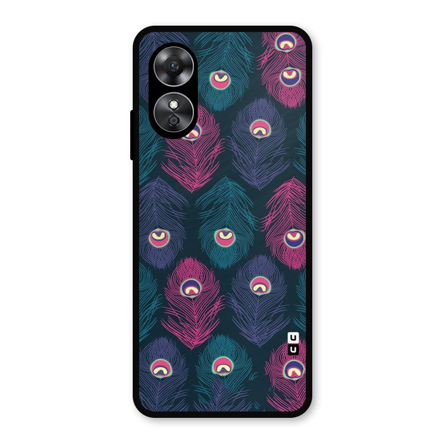 Feathers Patterns Metal Back Case for Oppo A17