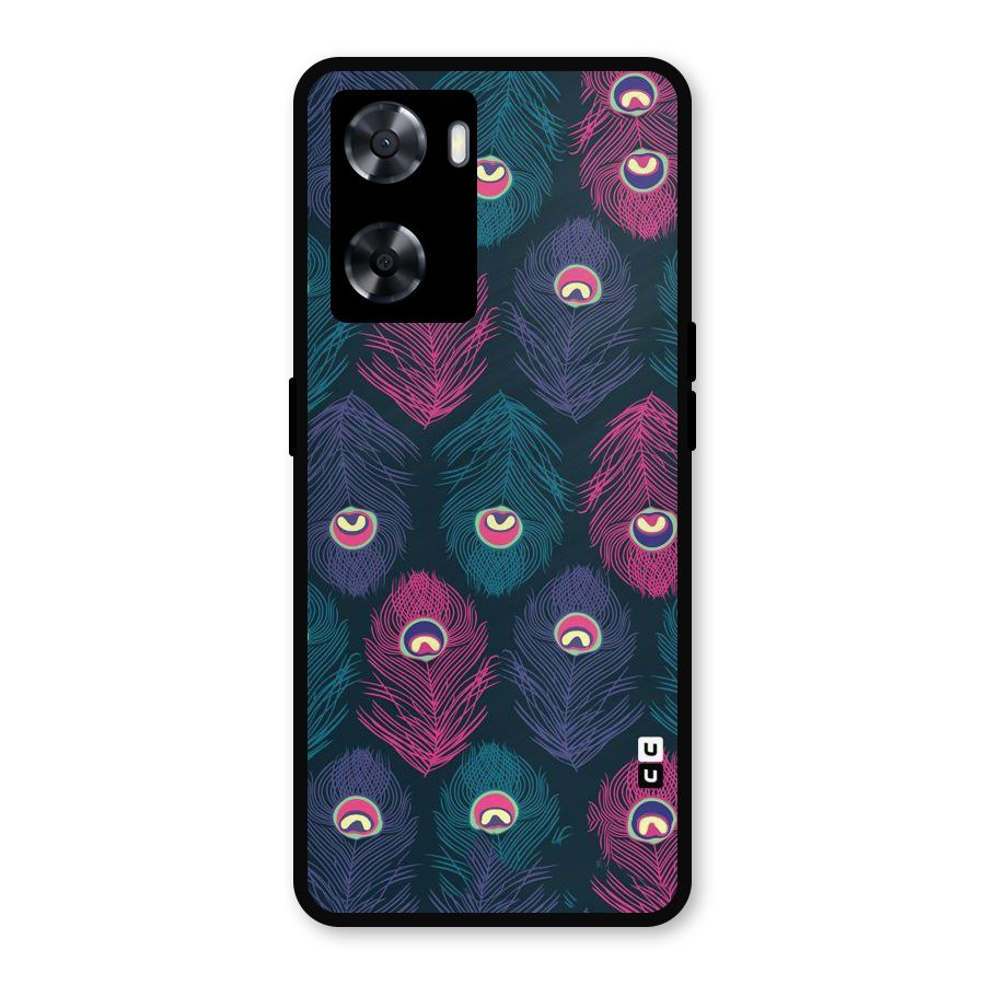 Feathers Patterns Metal Back Case for Oppo A57 2022