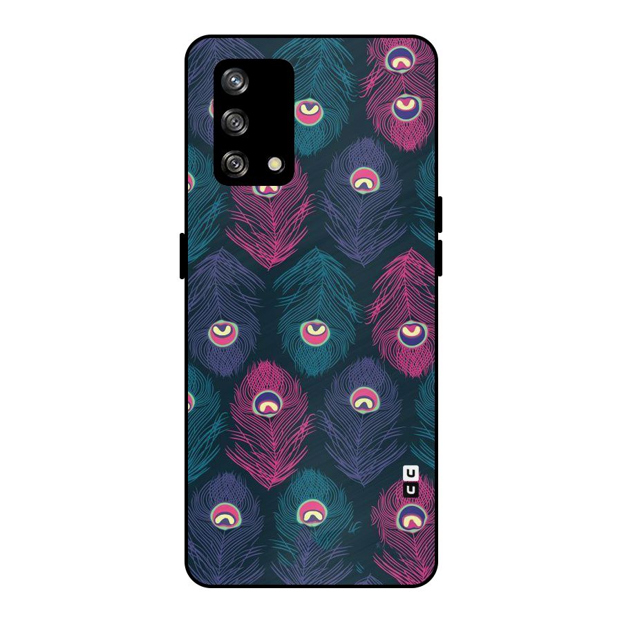 Feathers Patterns Metal Back Case for Oppo F19