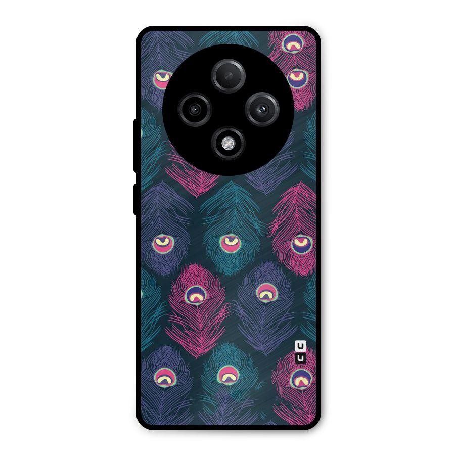 Feathers Patterns Metal Back Case for Oppo F27 Pro Plus