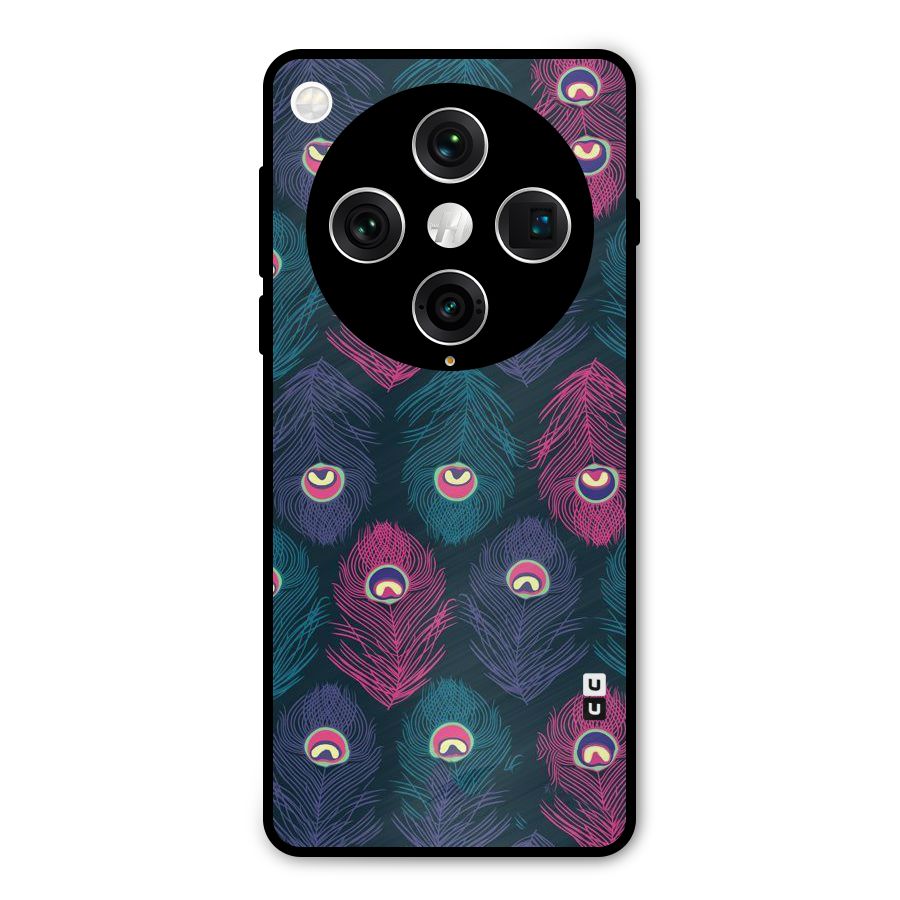 Feathers Patterns Metal Back Case for Oppo Find X8 Pro