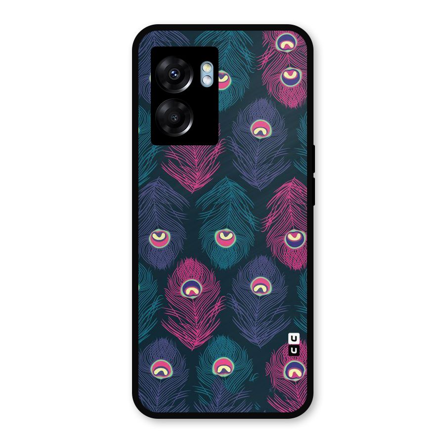 Feathers Patterns Metal Back Case for Oppo K10 (5G)
