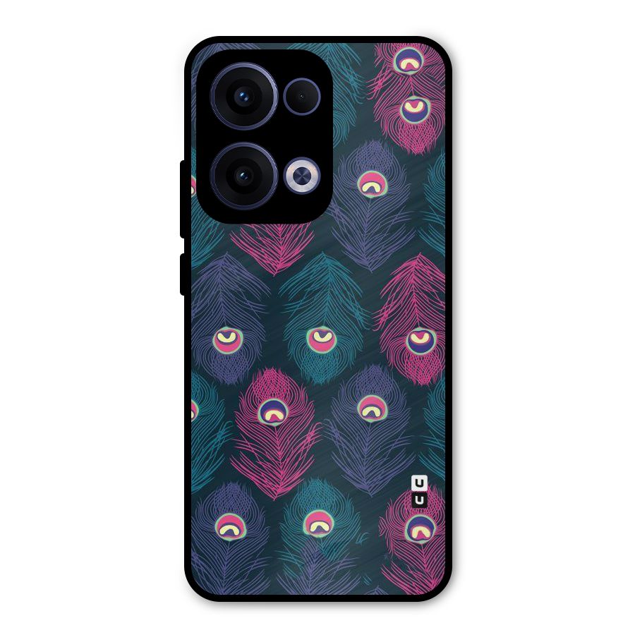 Feathers Patterns Metal Back Case for Oppo Reno13