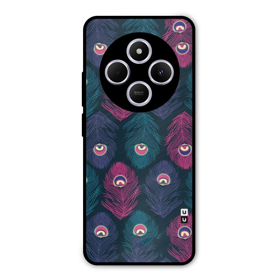 Feathers Patterns Metal Back Case for Poco C75 5G