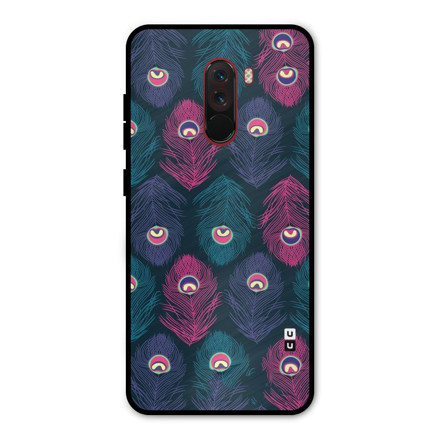 Feathers Patterns Metal Back Case for Poco F1