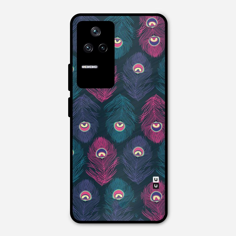 Feathers Patterns Metal Back Case for Poco F4 5G